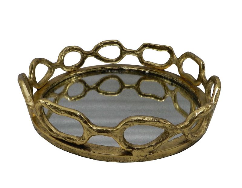 Tray Antique Gold Large - Serveringsbrett i antikk Ø38