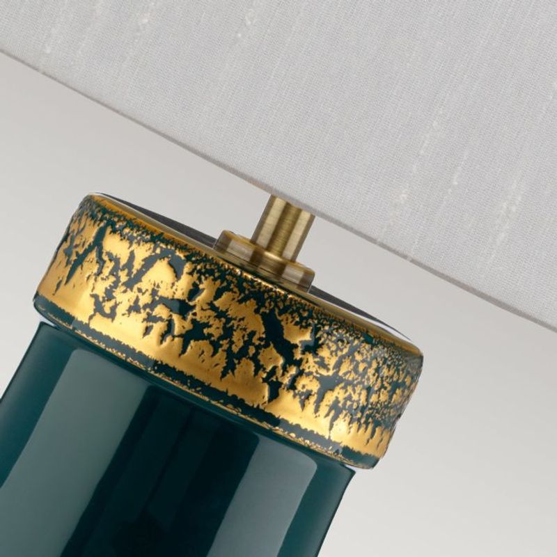 Havering - Bordlampe i turkis m/skjerm