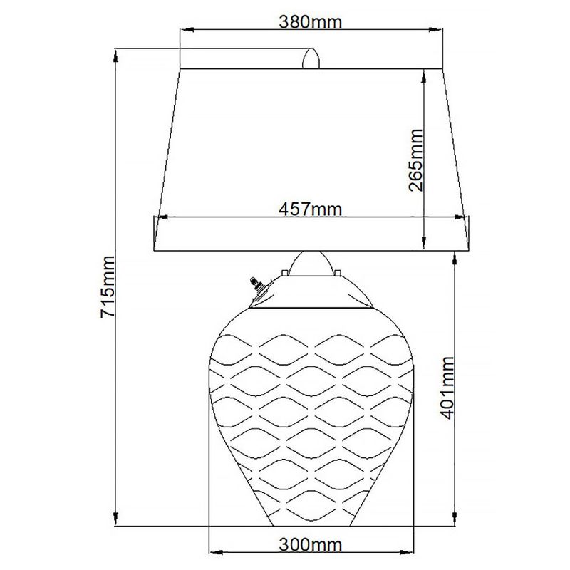 Samara - Bordlampe i glass m/skjerm