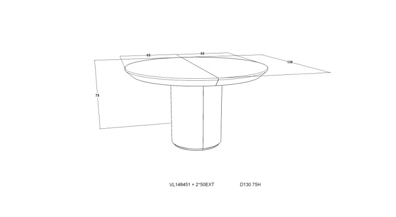 Kyoto spisebord Ø130cmx75cm | Home Factory
