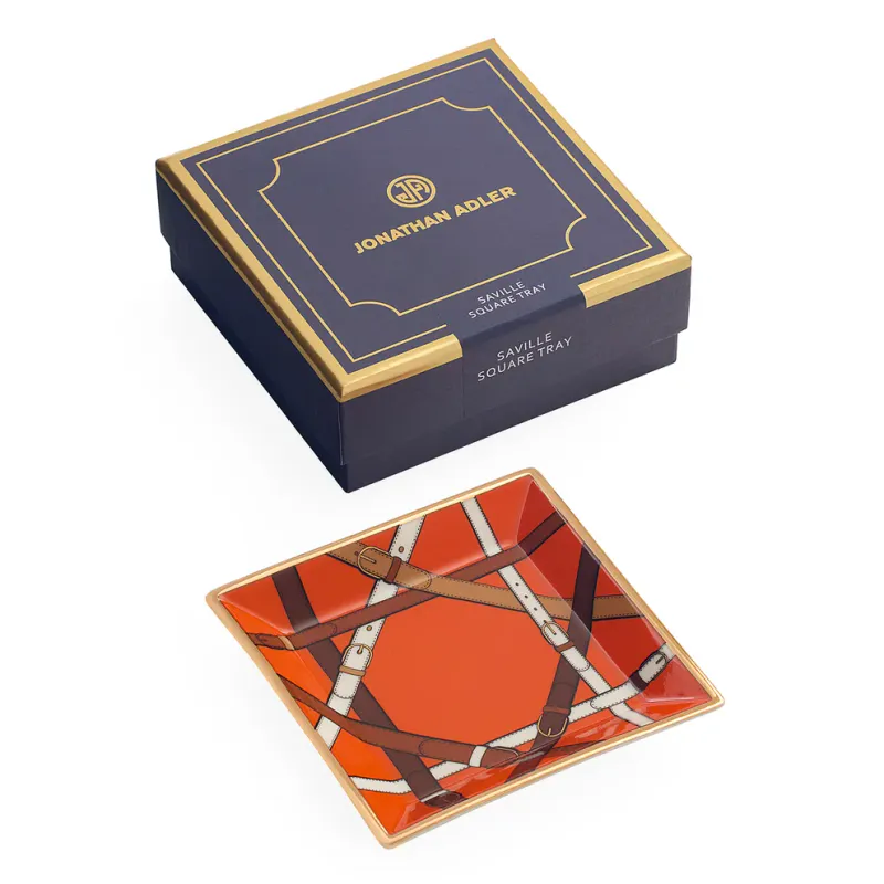 Jonathan Adler - Saville Square Tray Orange