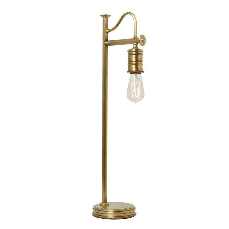 Douille - Bordlampe i messing med glasskuppel